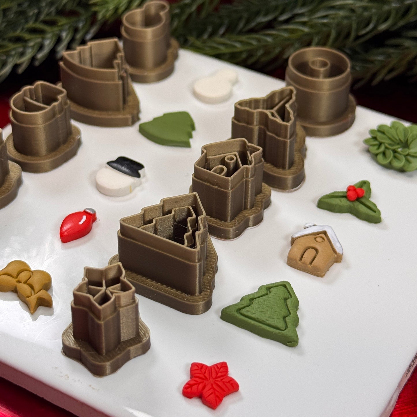 Christmas set of 10 stud pack polymer clay cutter