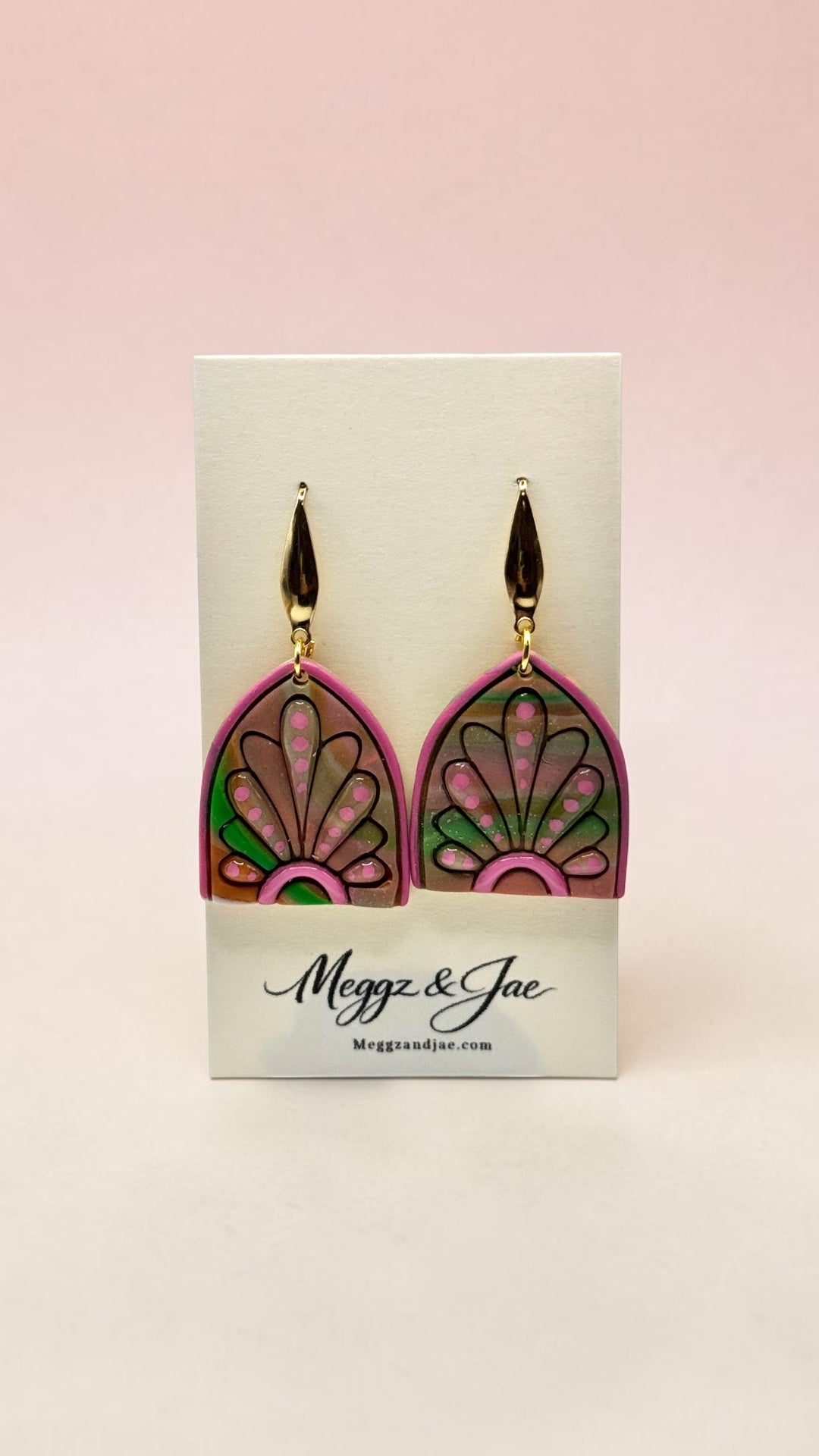 Modern Art Deco Inspired Statement Earrings | Handmade Polymer Clay | Lightweight Dangle Earrings | Meggz & Jae