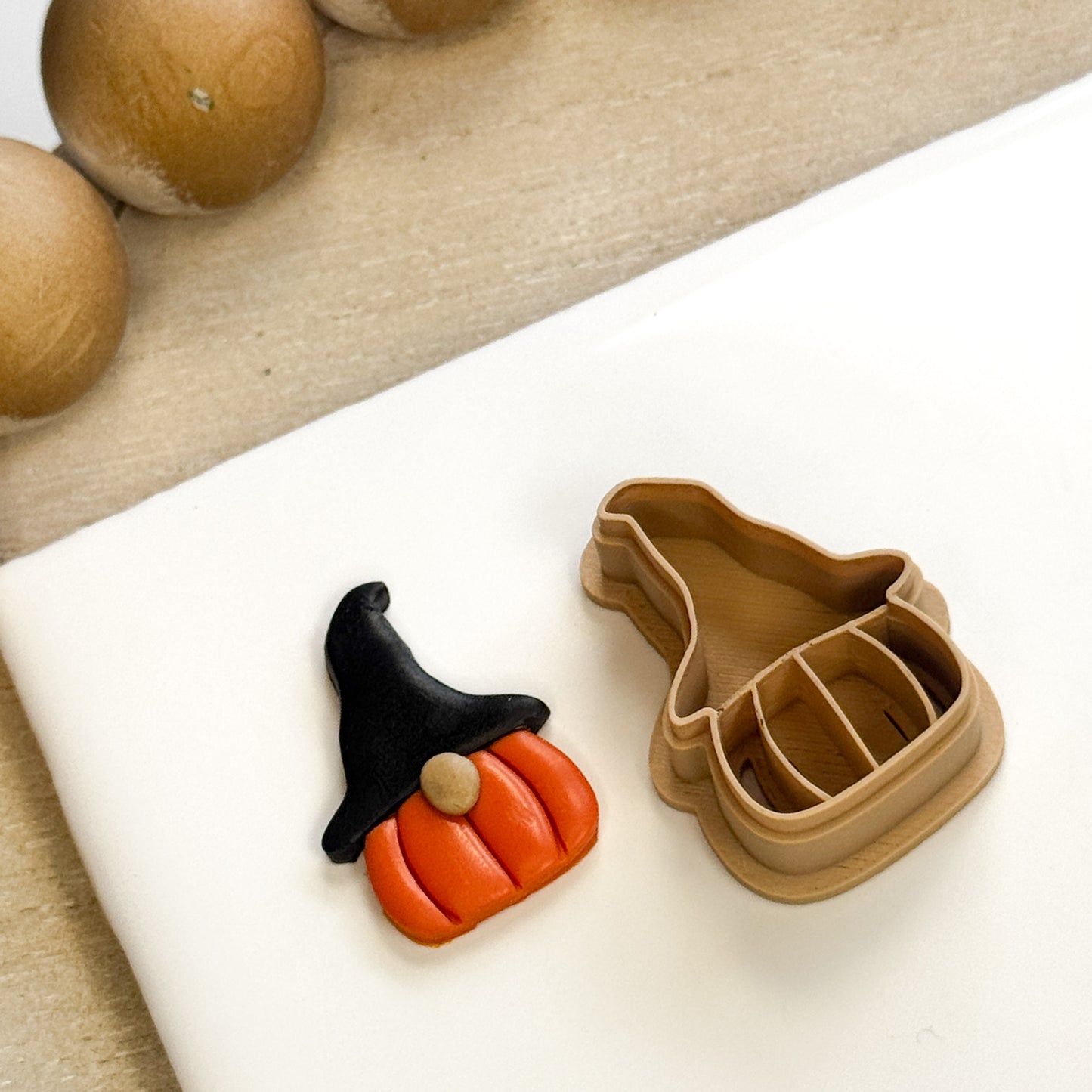 Halloween Pumpkin Gnome Polymer Clay Cutter
