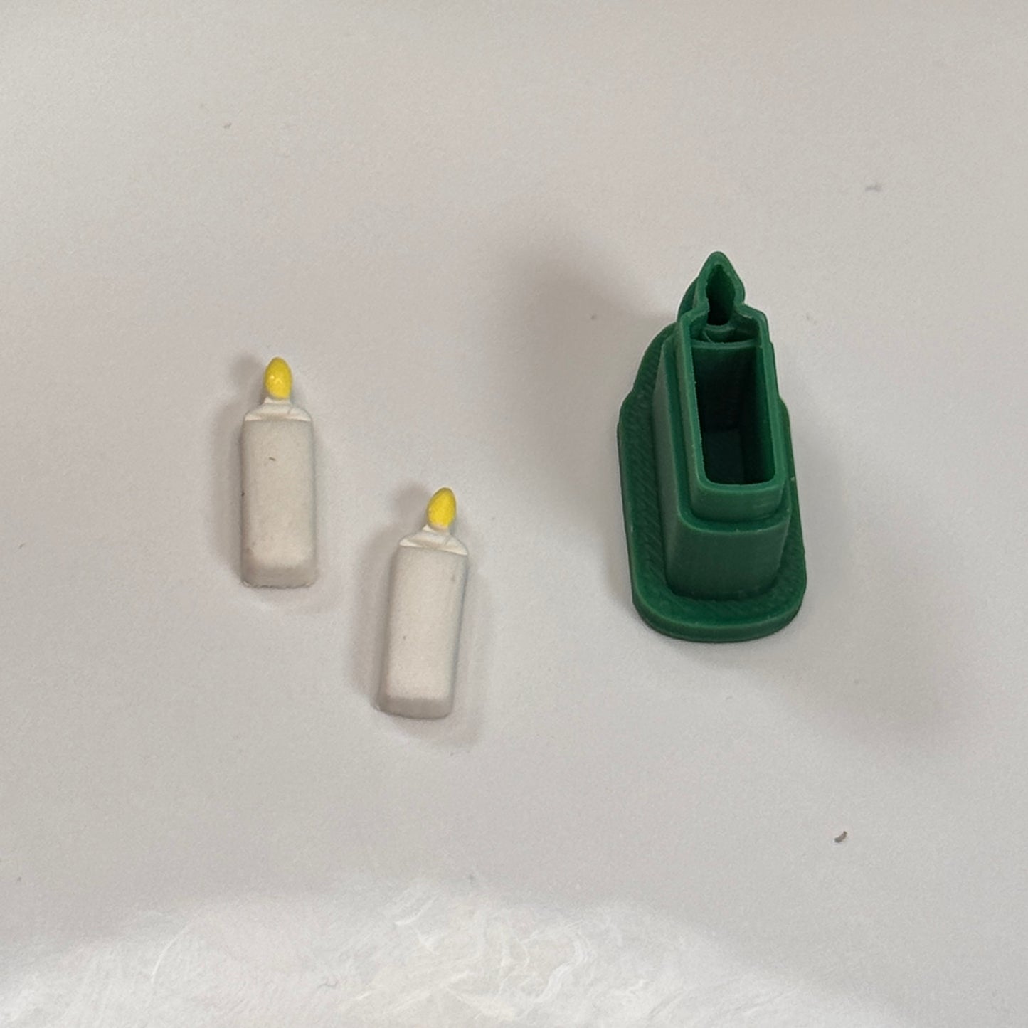 Christmas micro tiny candle studs polymer clay cutter