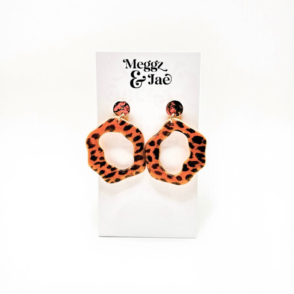 “Carol” cheetah print modern dangles
