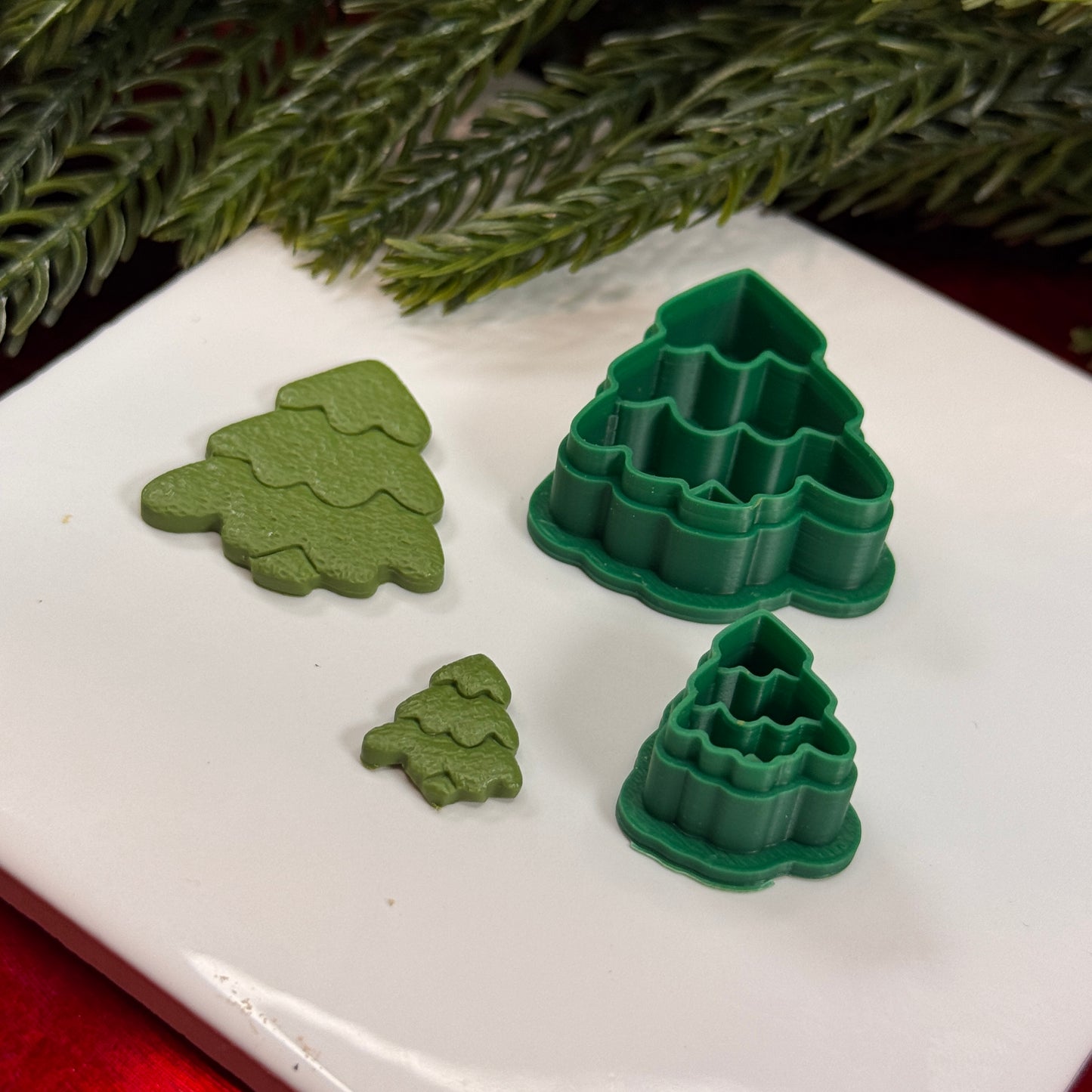 Christmas tree stud dangle polymer clay cutter