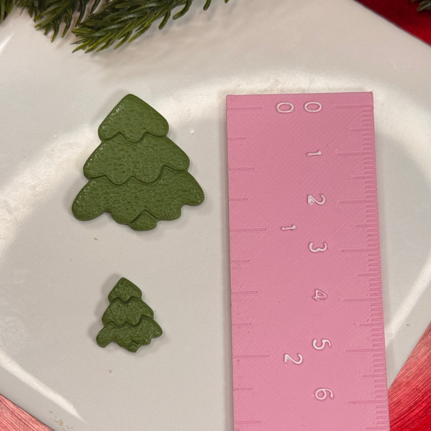 Christmas tree stud dangle polymer clay cutter