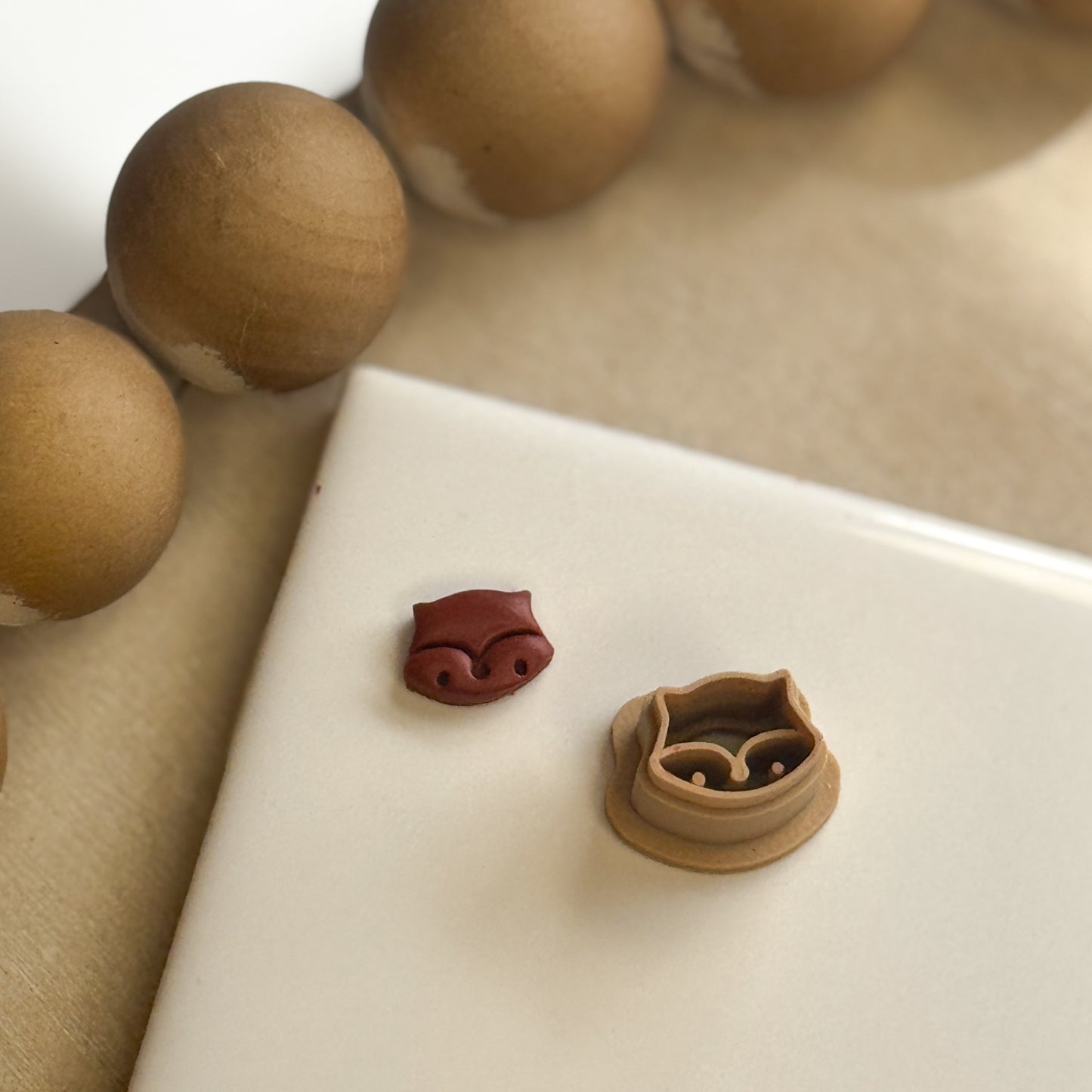 Little Fox Face Head Polymer Clay Stud Cutter