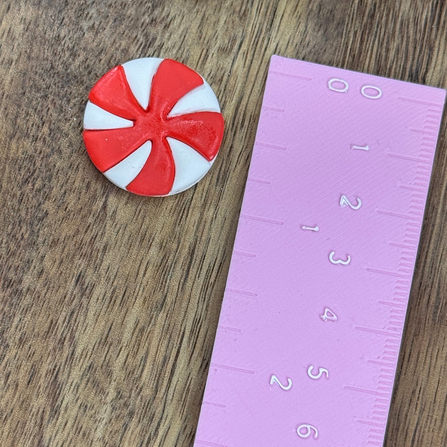Christmas peppermint polymer clay cutter (set of 2)