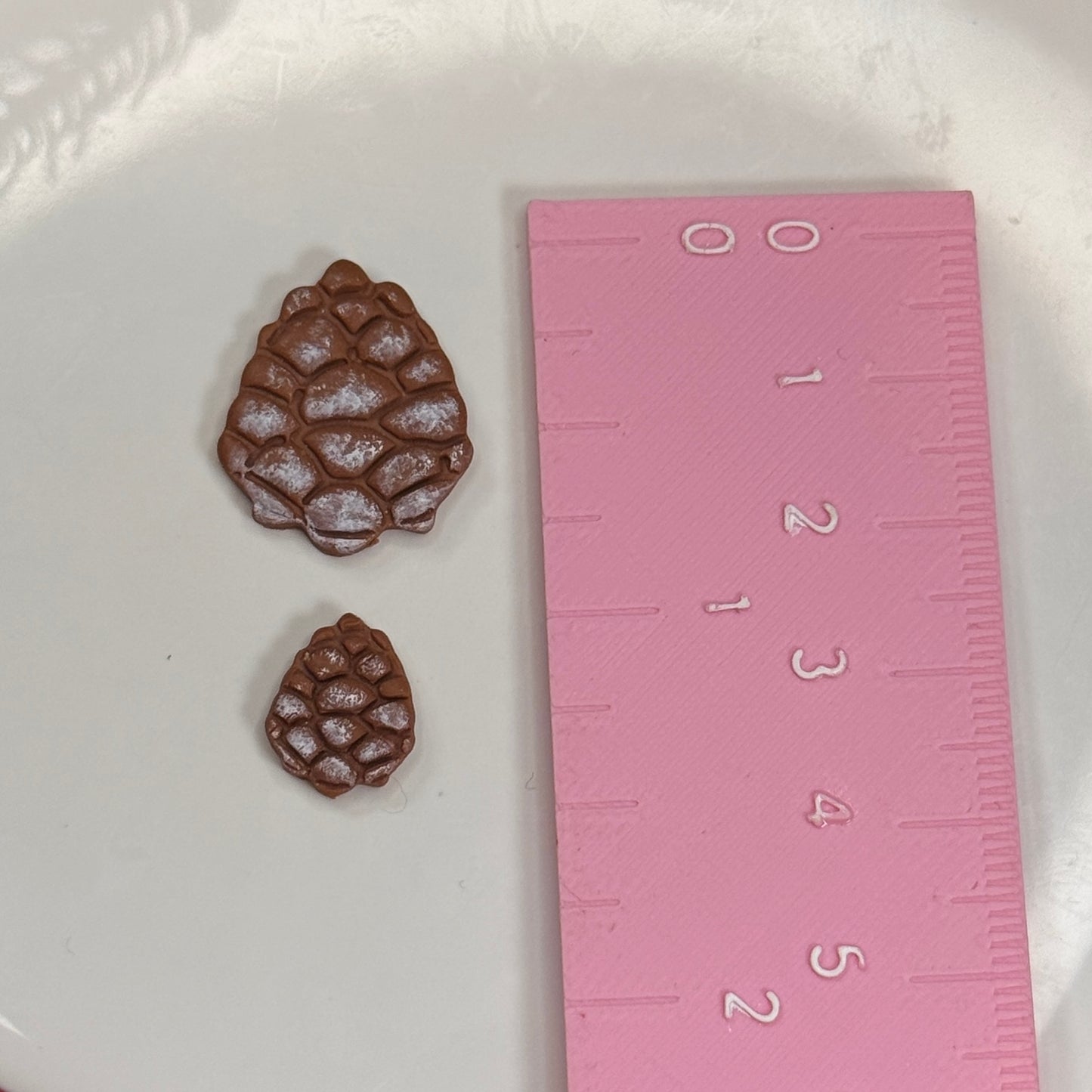 Christmas pine cone stud dangle polymer clay cutter