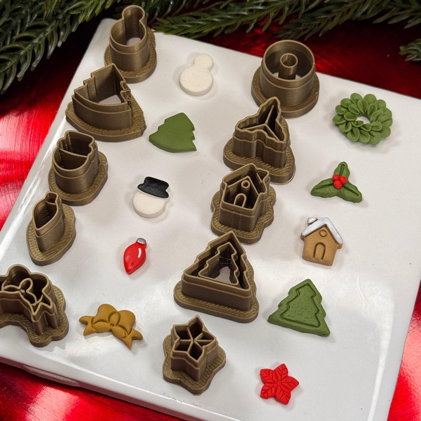 Christmas set of 10 stud pack polymer clay cutter