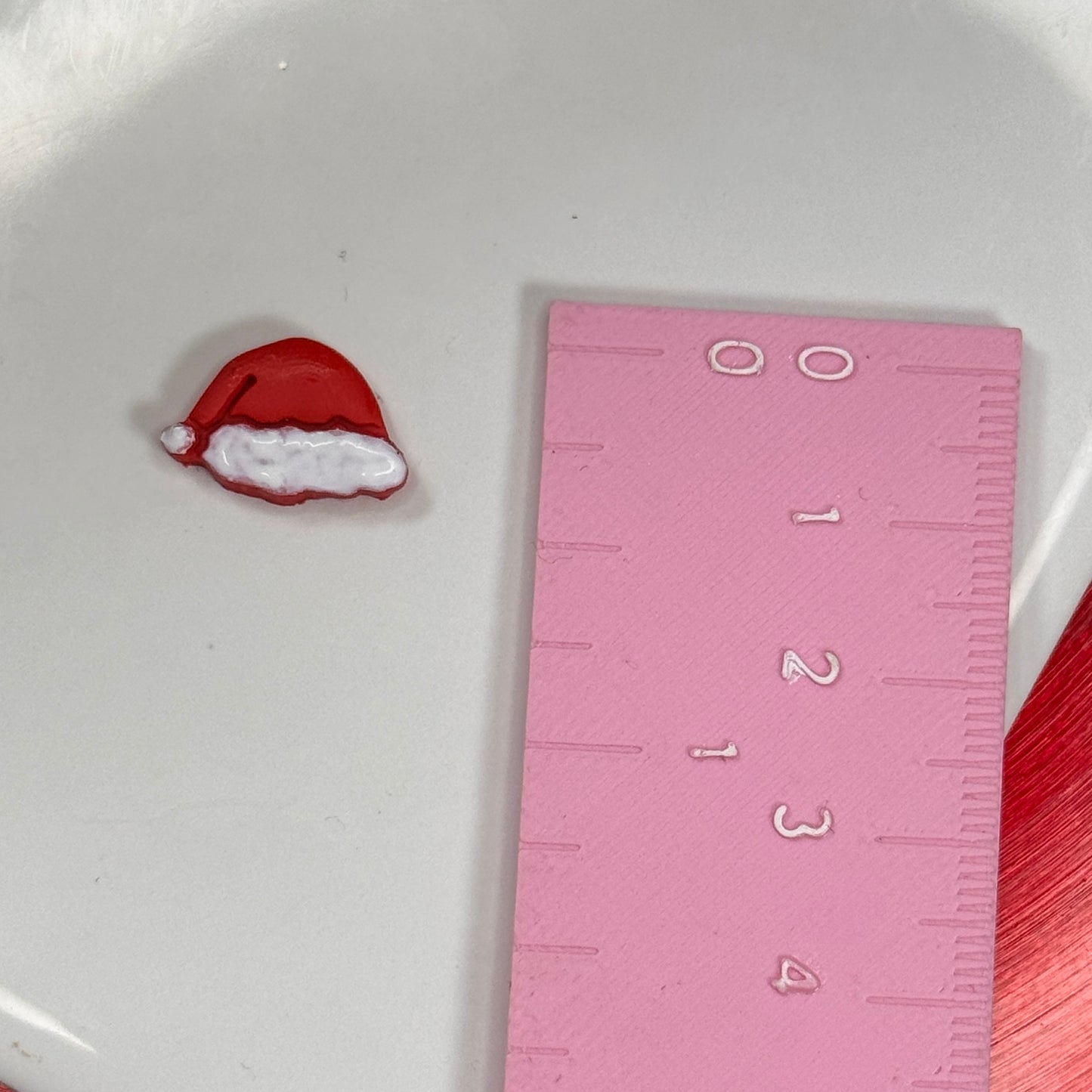 Christmas santa hat studs polymer clay cutter