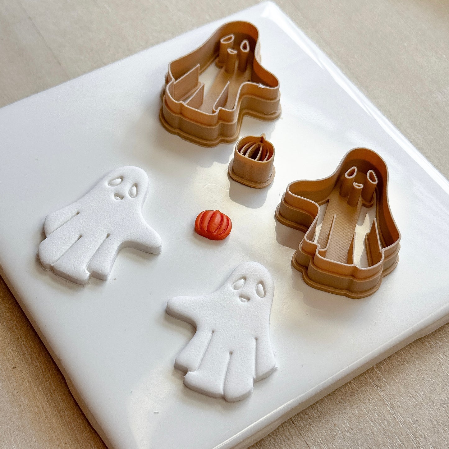 Ghost Holding Pumpkins Polymer Clay Cutters