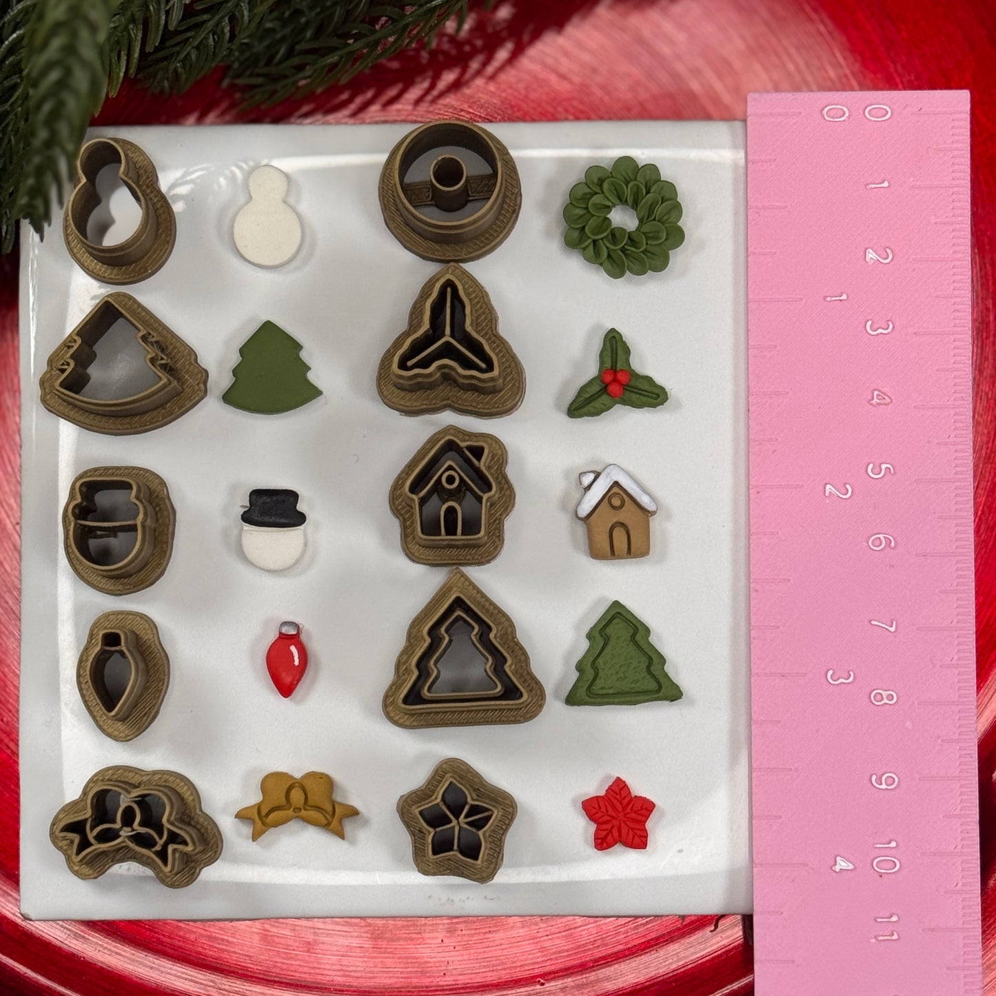 Christmas set of 10 stud pack polymer clay cutter