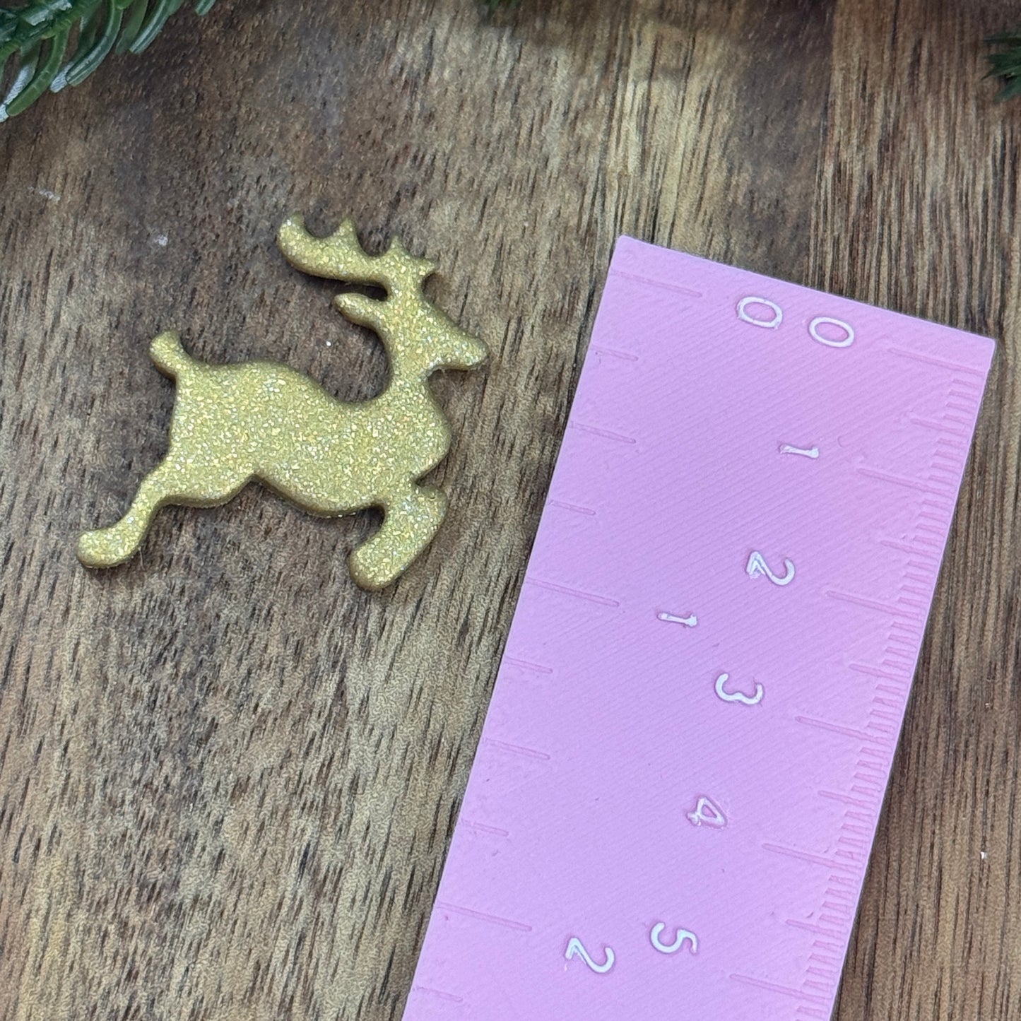 Christmas set of 2 reindeer silhouette polymer clay cutter