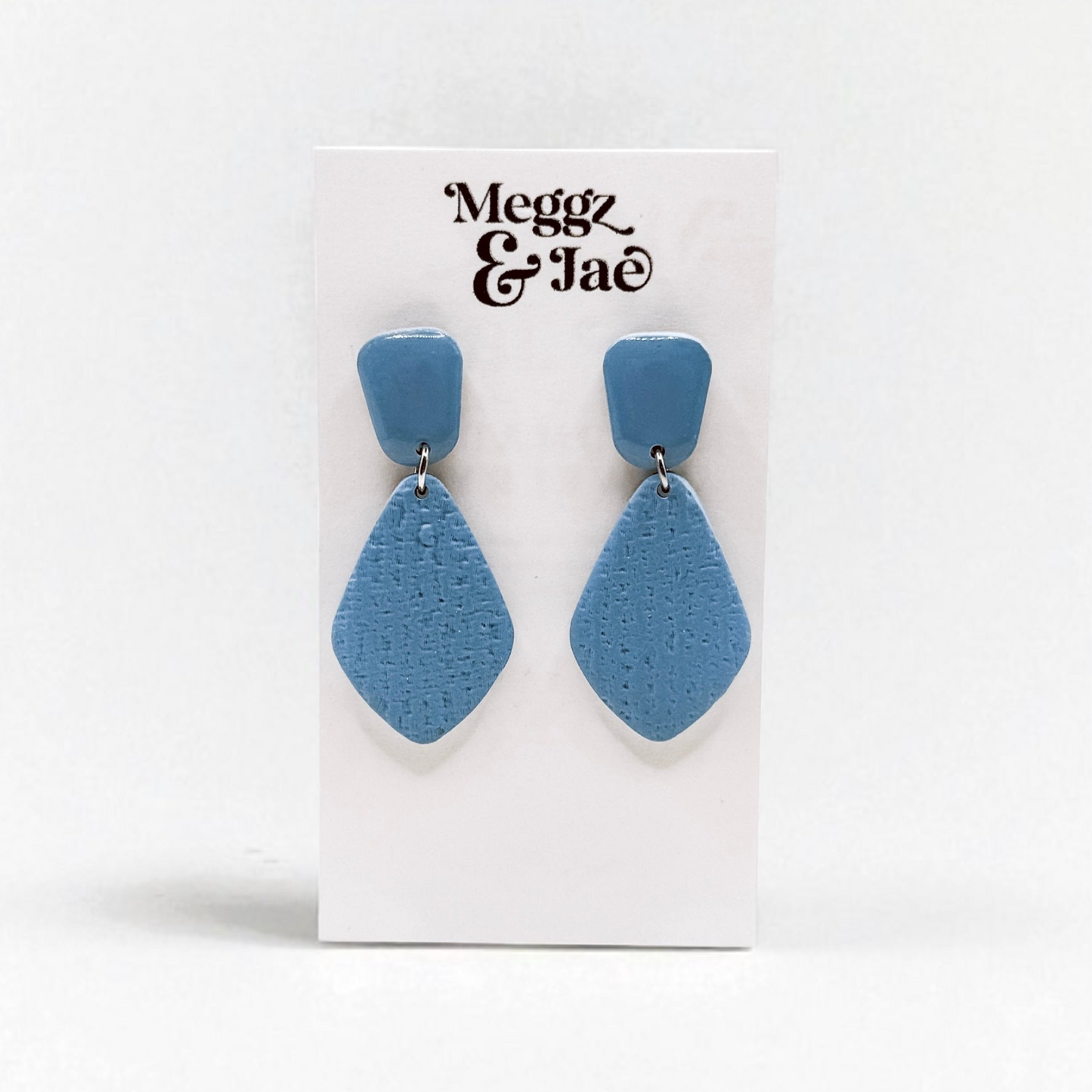 “Chloe” Denim style diamond dangles