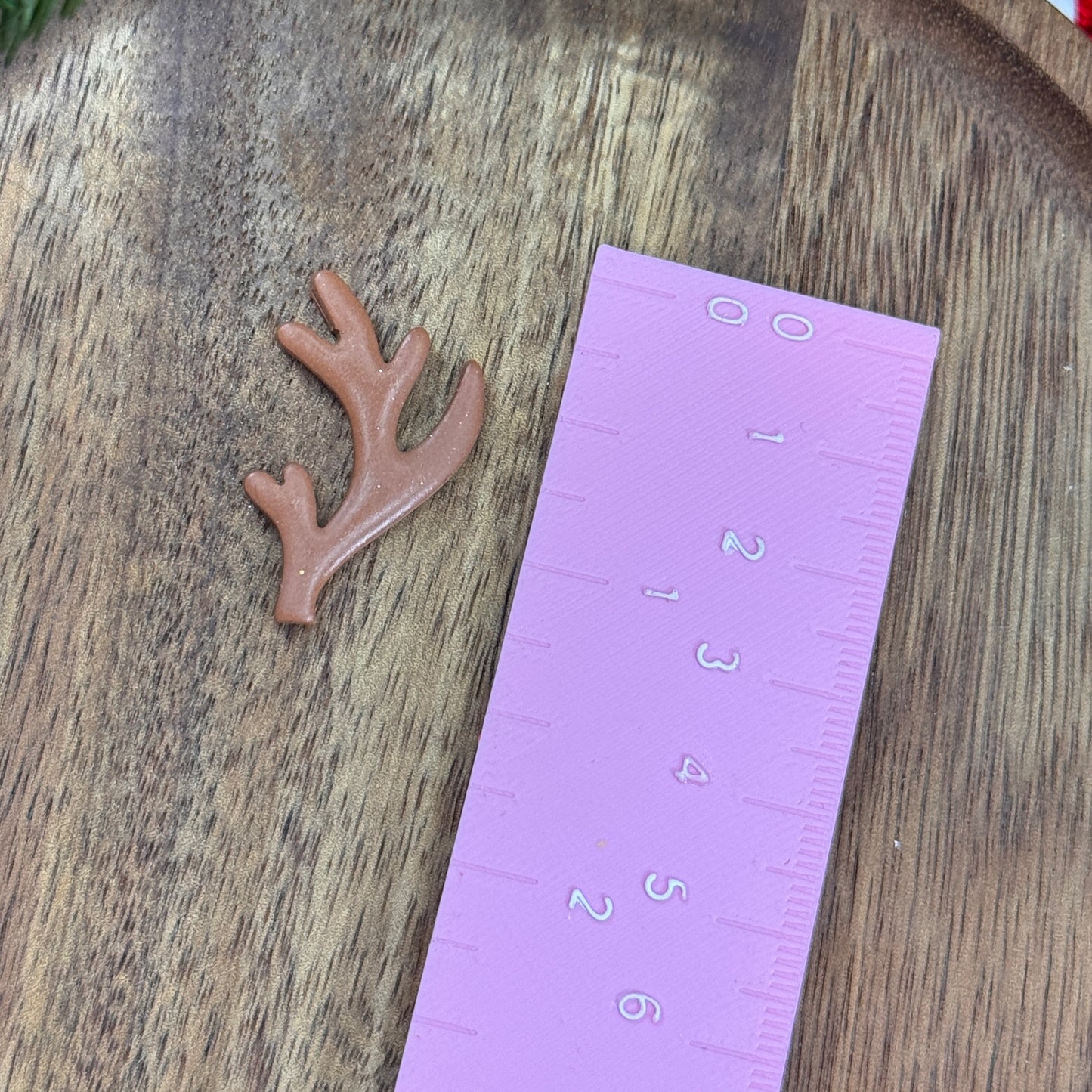 Christmas 2 piece antler reindeer polymer clay cutter