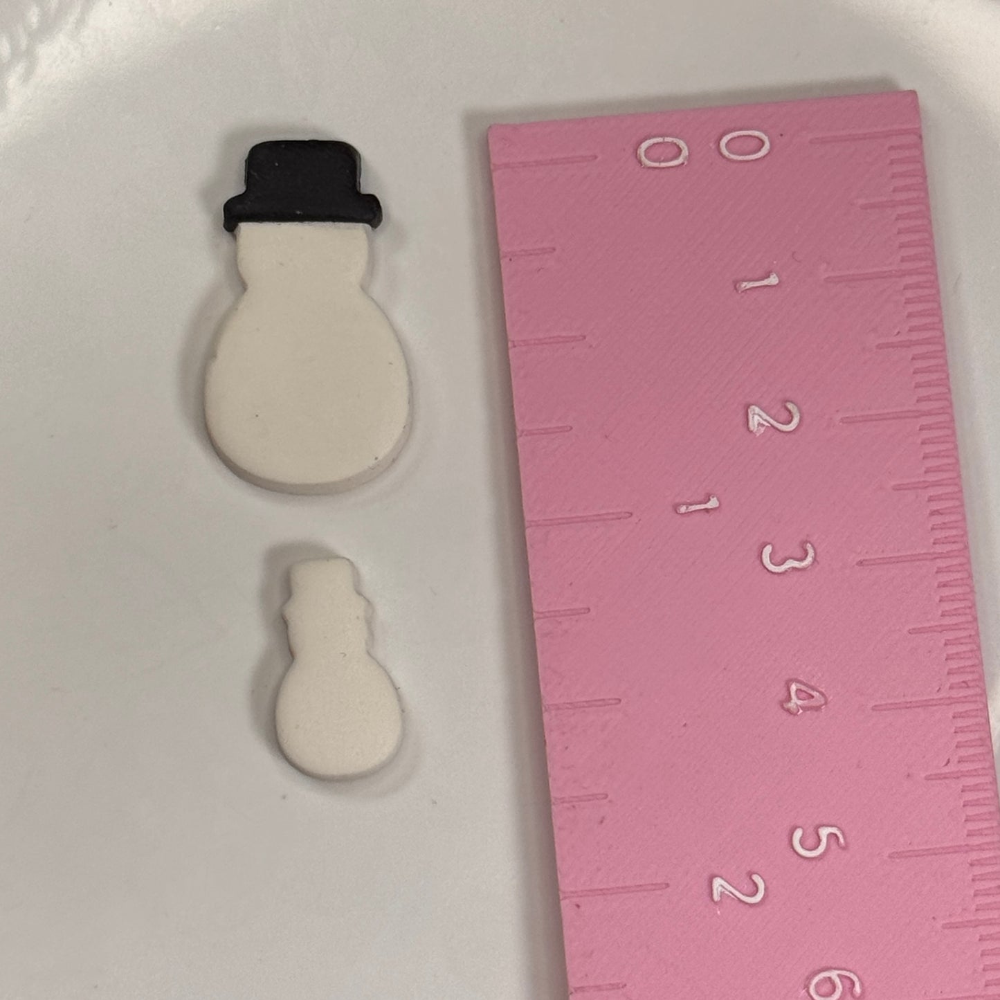 Christmas snowman stud dangle polymer clay cutter