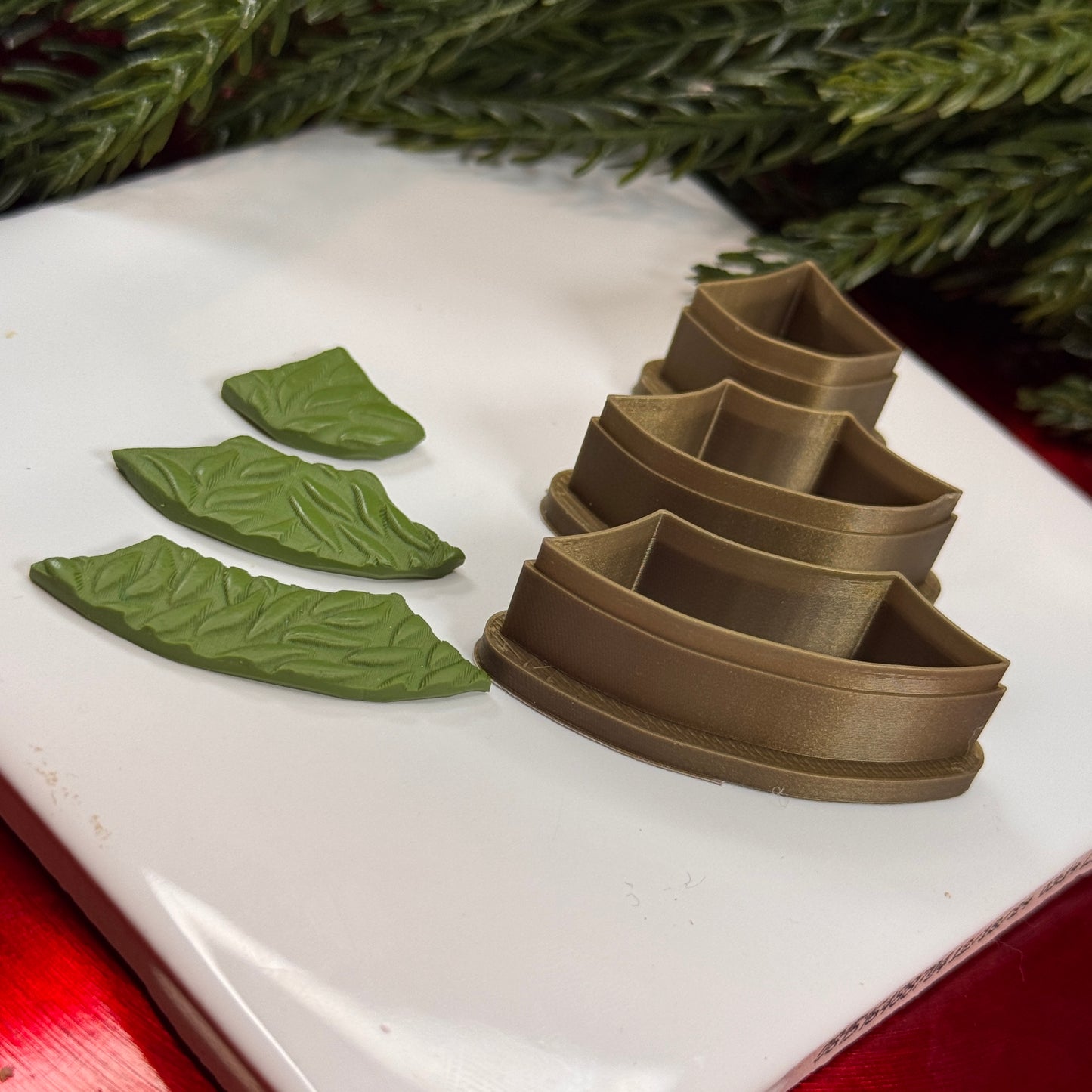 Christmas 3 piece tree polymer clay cutter