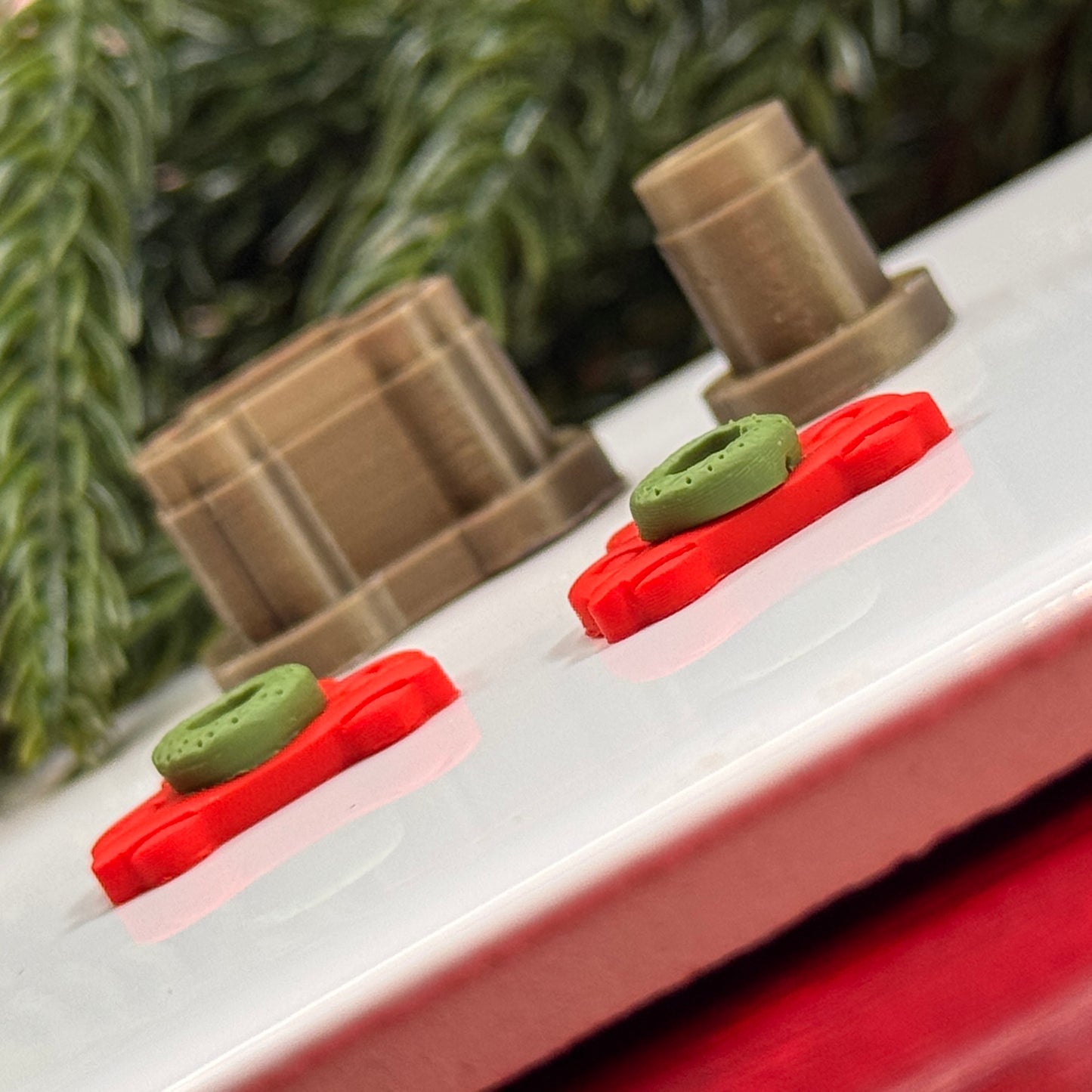 Christmas set of 2 car with wreath polymer clay cutter