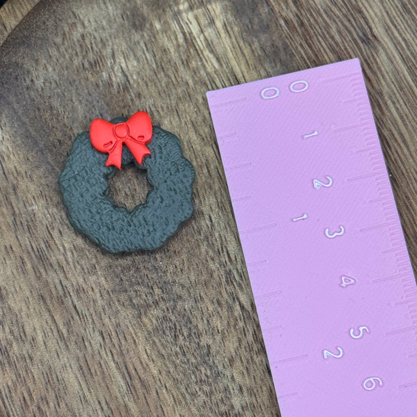 Christmas set of 2 wreath with bow polymer clay cutter