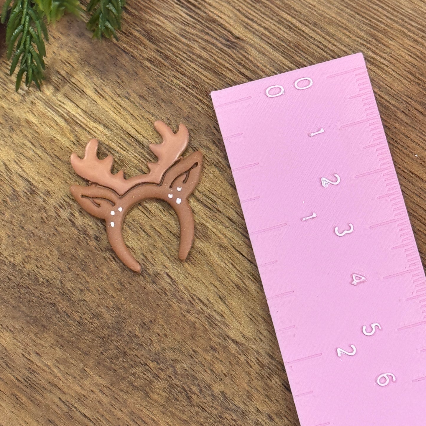 Christmas reindeer headband polymer clay cutter
