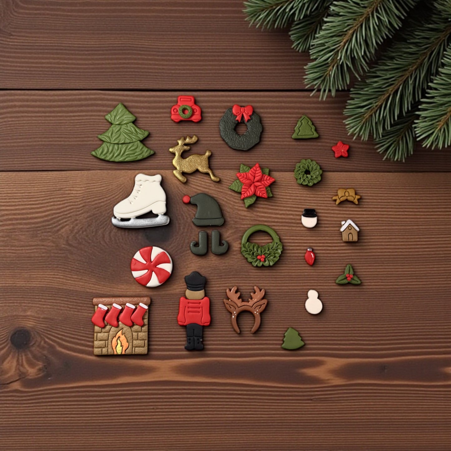 Christmas set of 22 styles stud and dangle pack polymer clay cutters