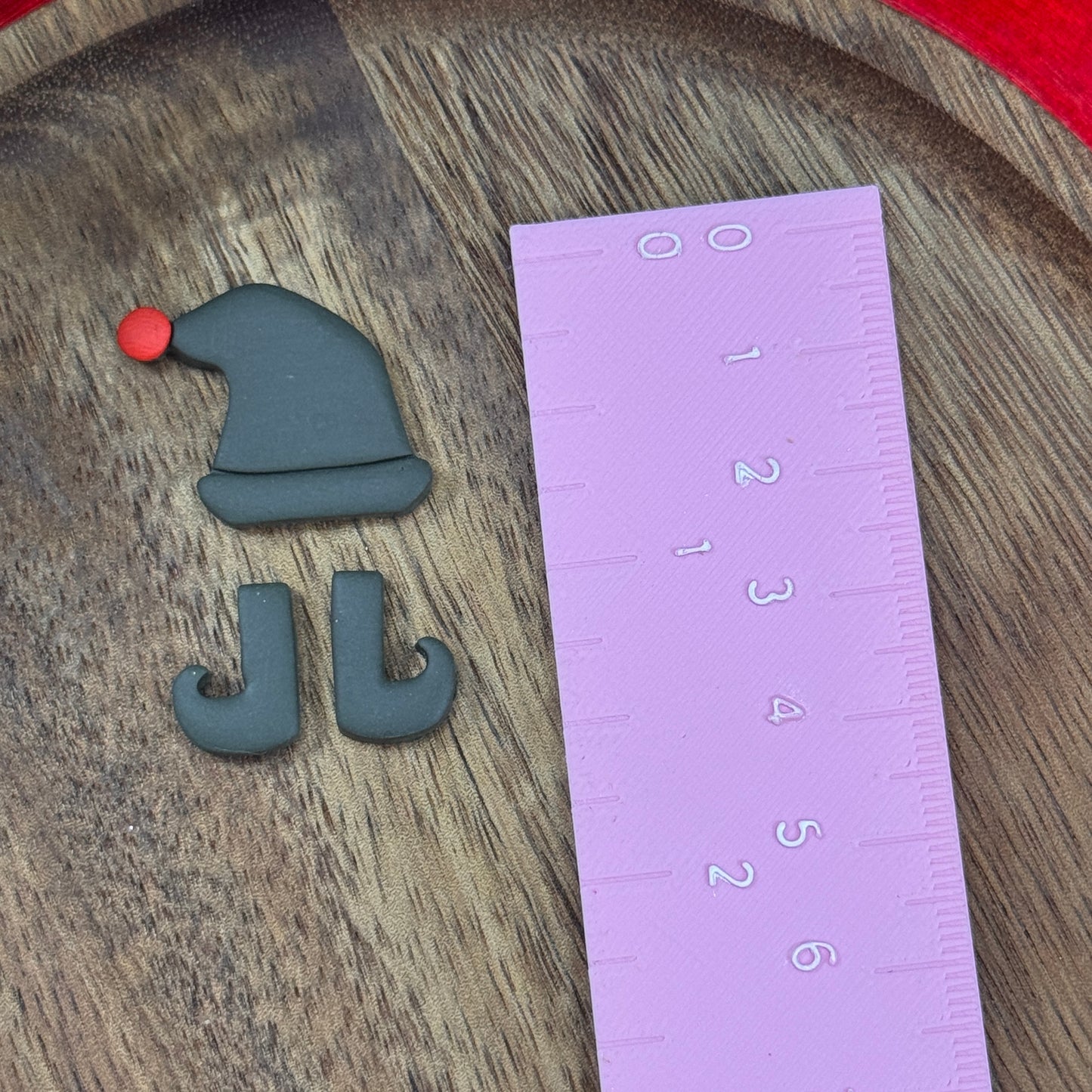 Christmas set of 4 elf hat and shoes polymer clay cutter