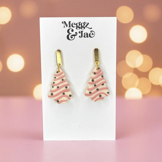 Christmas Tree Cake Polymer Clay Earrings