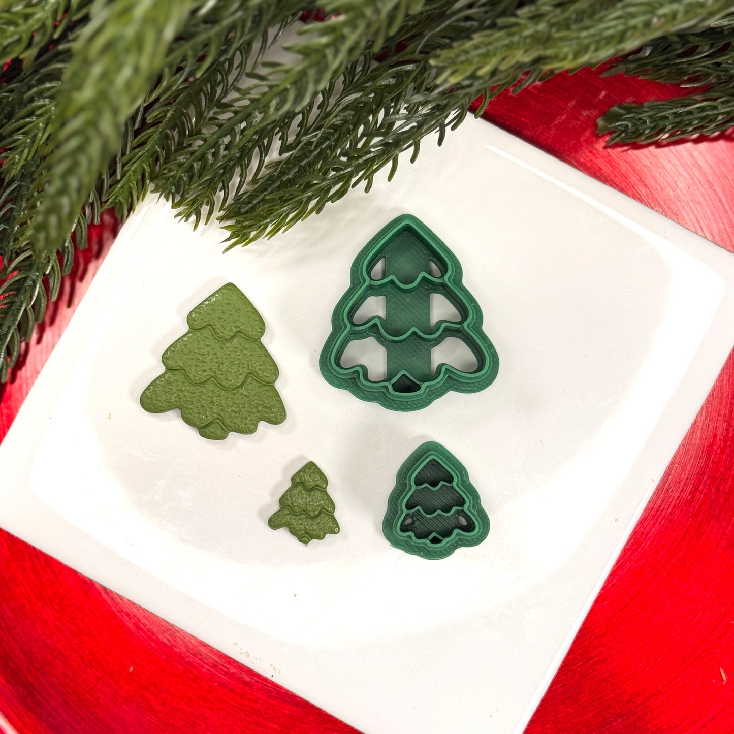 Christmas tree stud dangle polymer clay cutter
