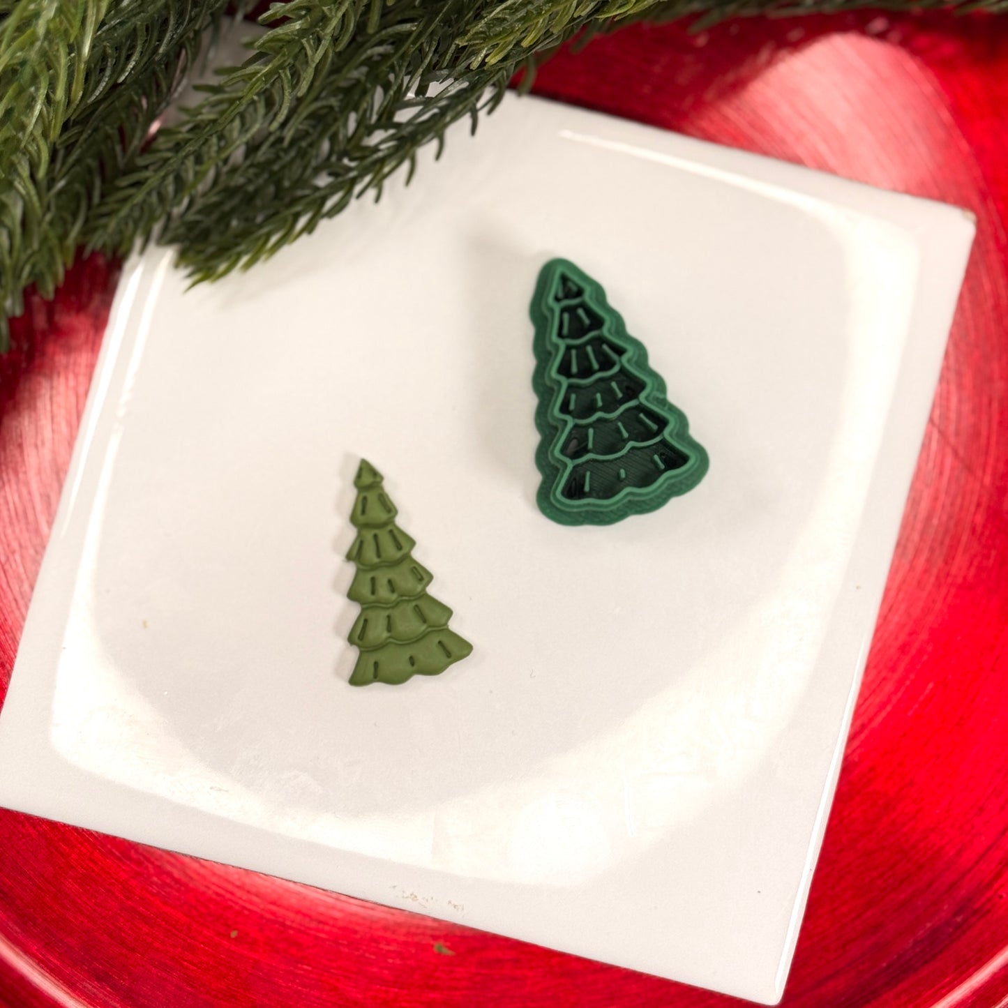Christmas pine tree polymer clay cutter