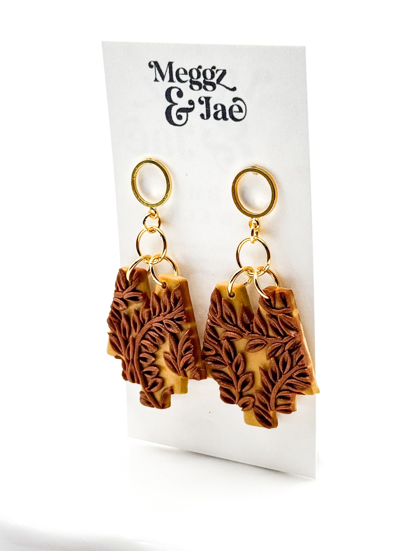 “Lucy” tribal shape with vines dangles