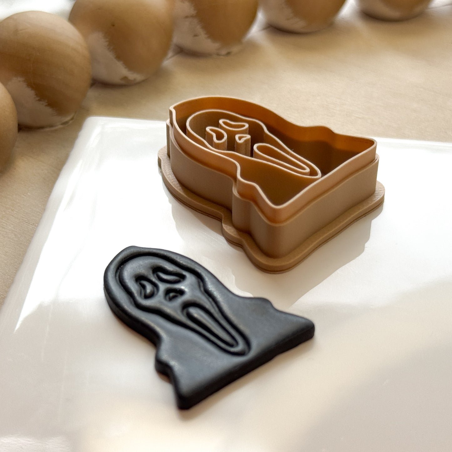 Ghost Face Scream Polymer Clay Cutter