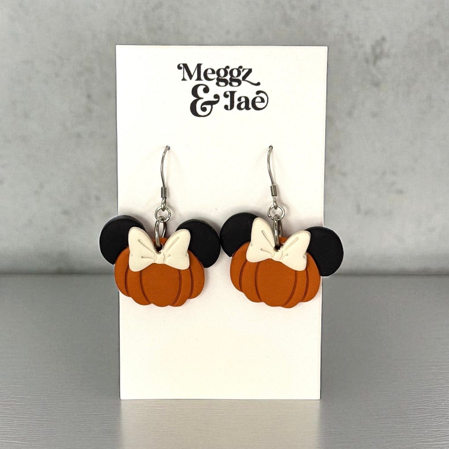 “Pumpkin Mouse” polymer clay earrings
