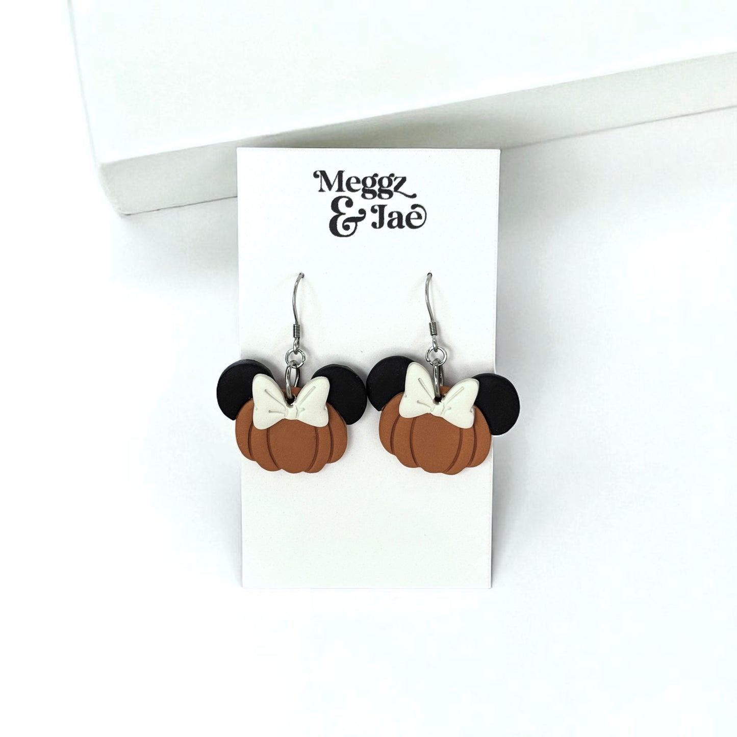 “Pumpkin Mouse” polymer clay earrings