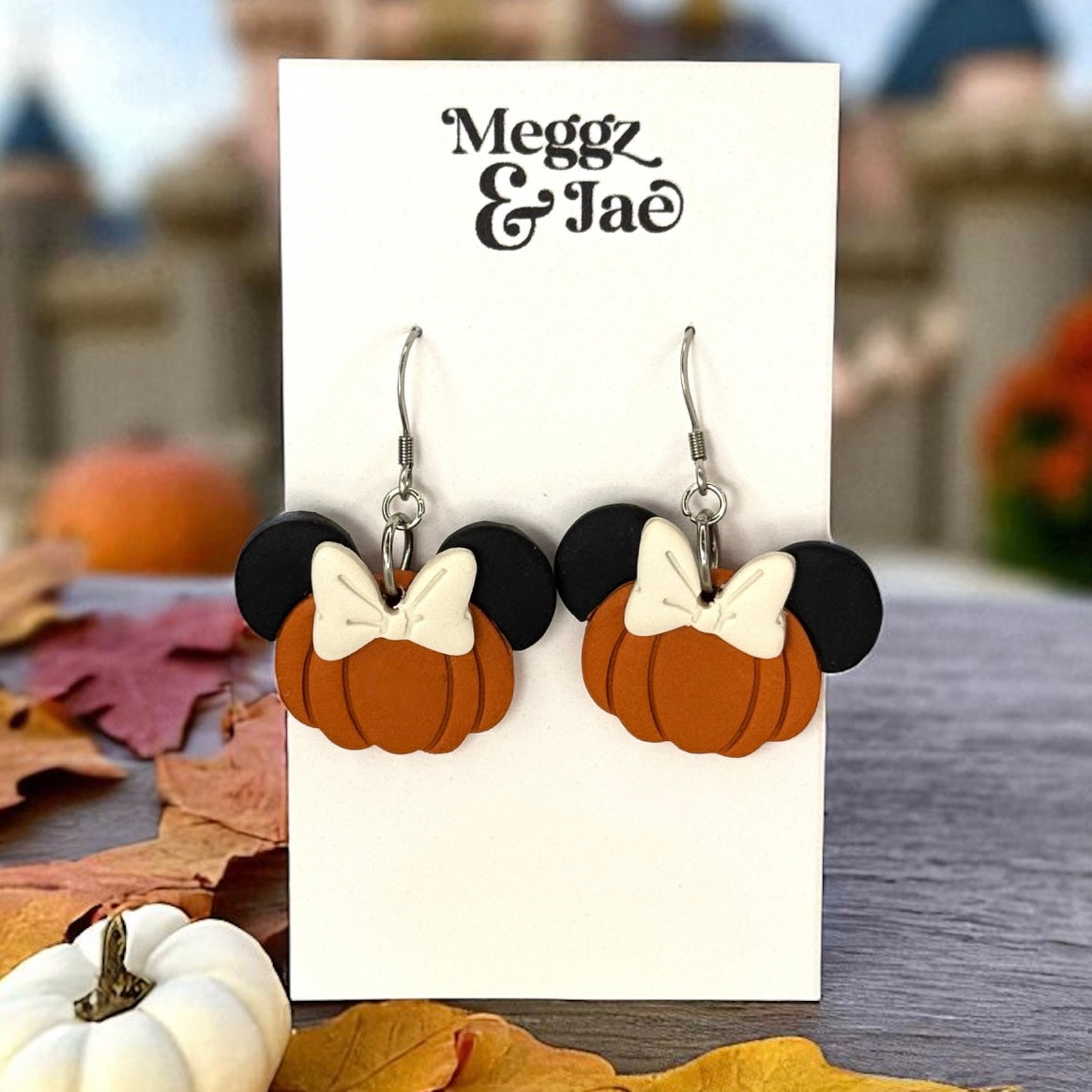 “Pumpkin Mouse” polymer clay earrings