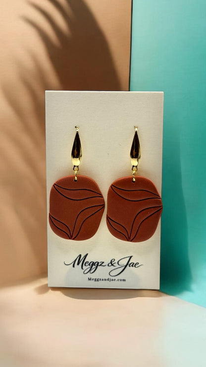 Minimalist Clay Statement Earrings Handmade Polymer Clay Lightweight Dangle Earrings Meggz and Jae