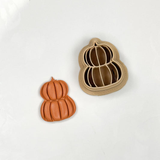 2 Stacked Pumpkins Polymer Clay Cutter