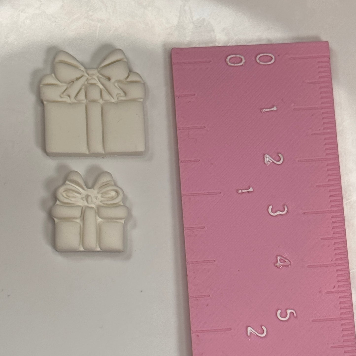 Christmas gift present stud dangle polymer clay cutter