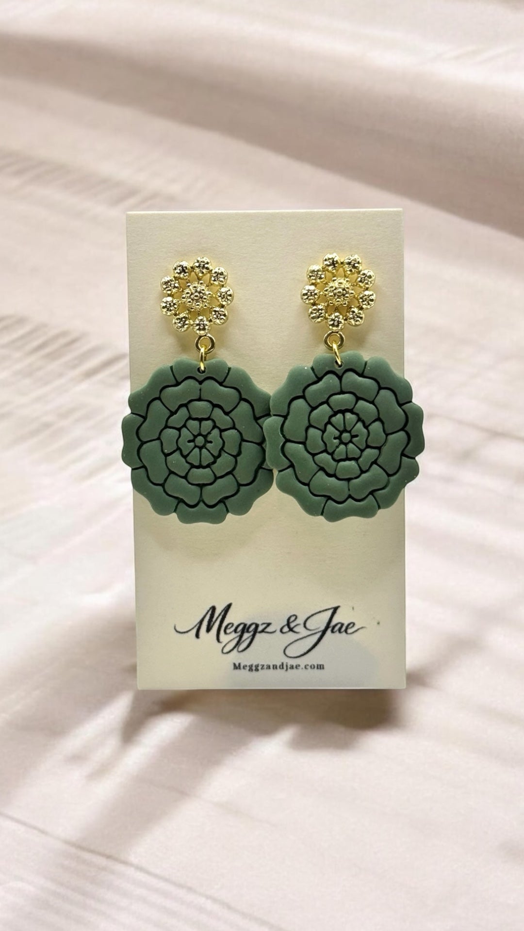 Floral Statement Earrings Handmade Polymer Clay Lightweight Dangle Earrings Meggz and Jae