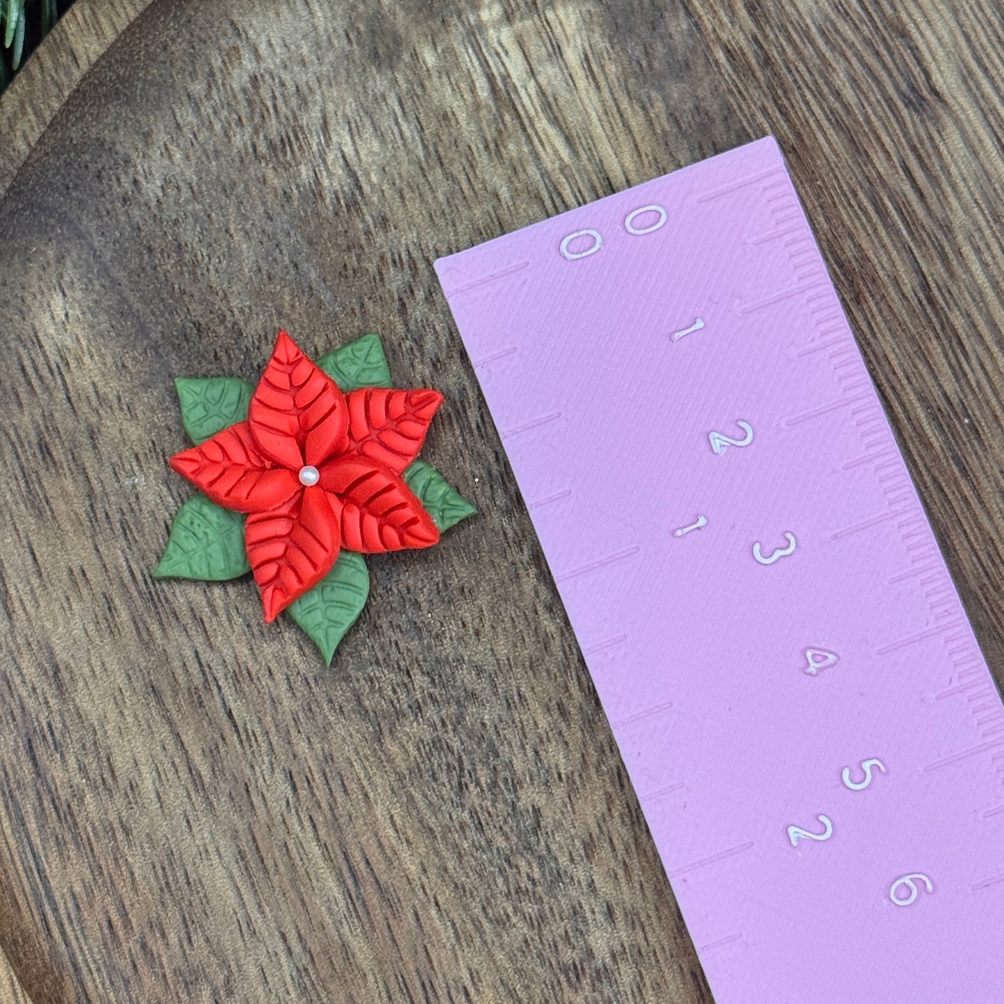 Christmas 2 piece poinsettia polymer clay cutter