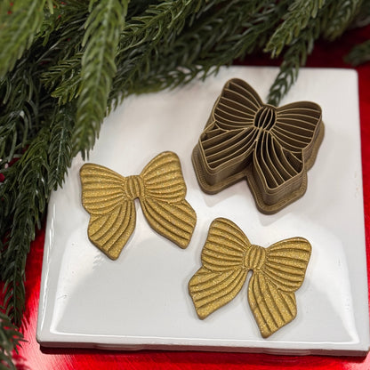 Christmas bow polymer clay cutter