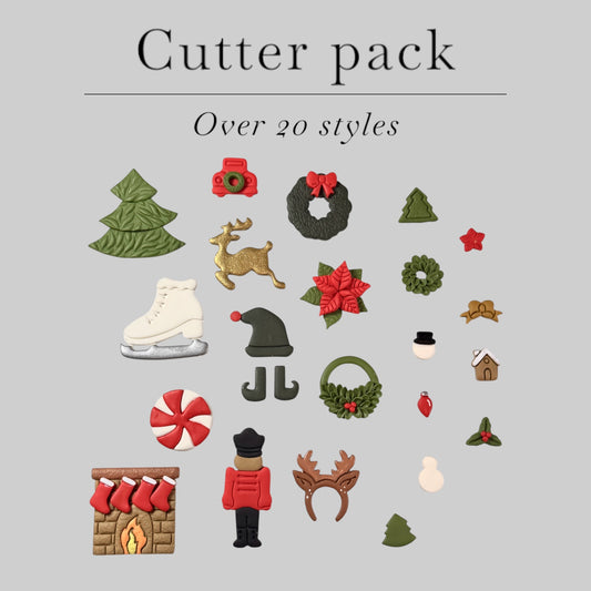 Christmas set of 22 styles stud and dangle pack polymer clay cutters