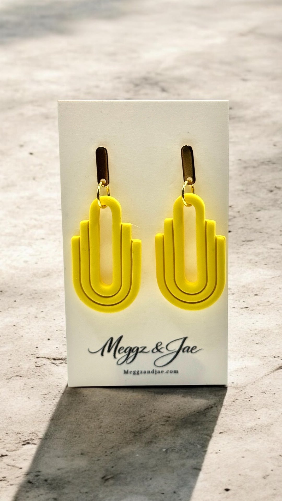 Modern Arch Statement Earrings Handmade Polymer Clay Lightweight Dangle Earrings Meggz and Jae