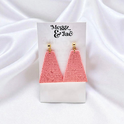 “Marilyn” Dusty pink trapezoid dangles
