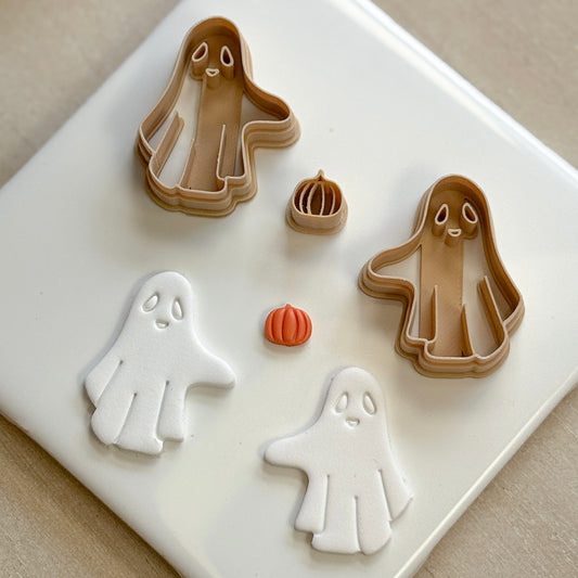 Ghost Holding Pumpkins Polymer Clay Cutters