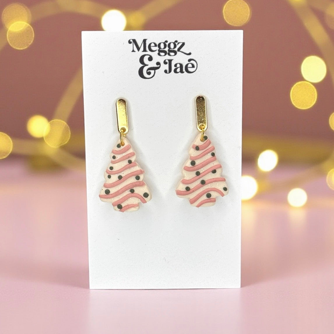Christmas Tree Cake Polymer Clay Earrings