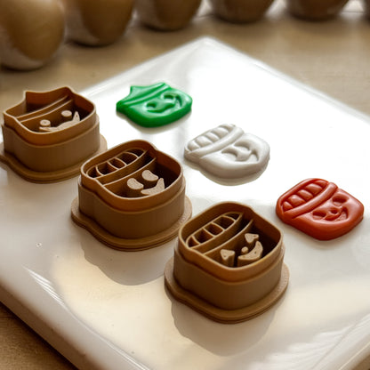 Boo Buckets Halloween Polymer clay Cutters (set of 3)