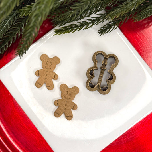 Christmas ginger bread magical mouse polymer clay cutter