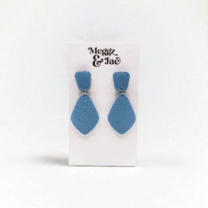 “Chloe” Denim style diamond dangles