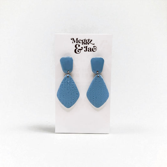 “Chloe” Denim style diamond dangles