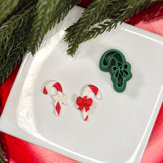 Christmas candy cane polymer clay cutter