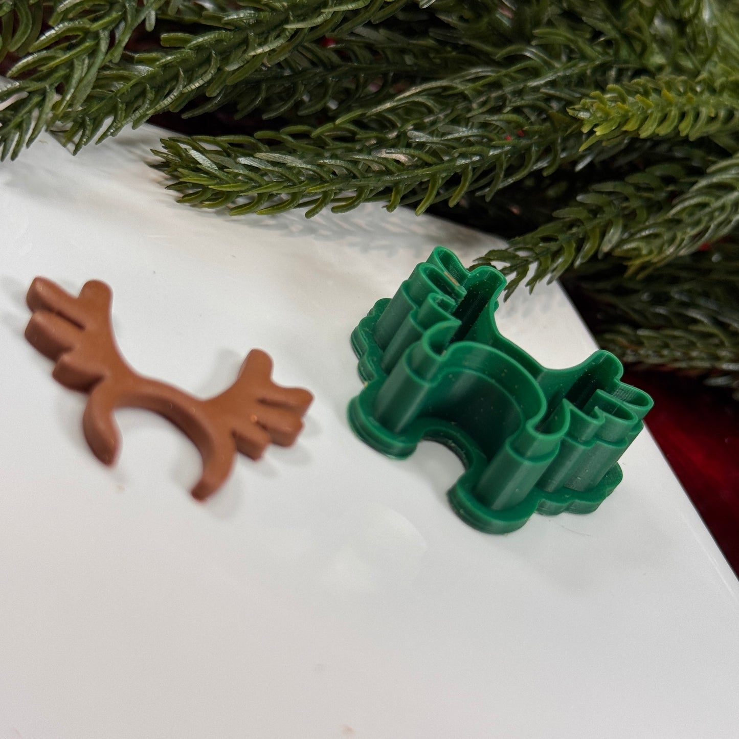 Christmas antler reindeer headband polymer clay cutter