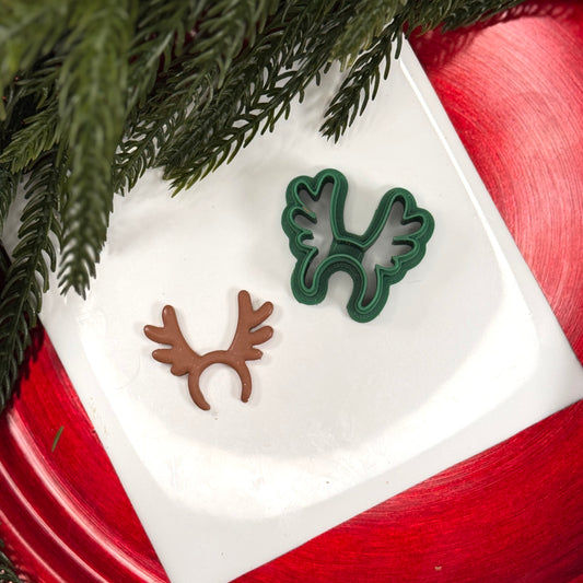 Christmas antler reindeer headband polymer clay cutter